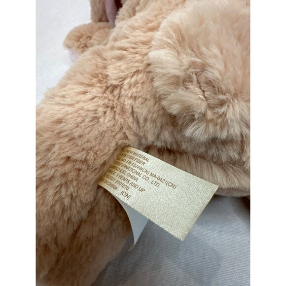 Dan Dee Soft Plush Tan Bunny Stuffed Animal Pink Ears & Feet 12" Long Ages 3+ - Picture 4 of 6
